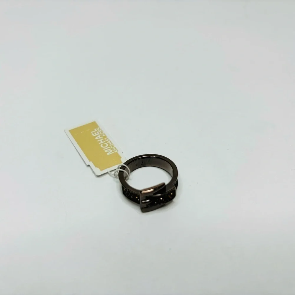 MICHAEL KORS Espresso Buckle Ring Size 7